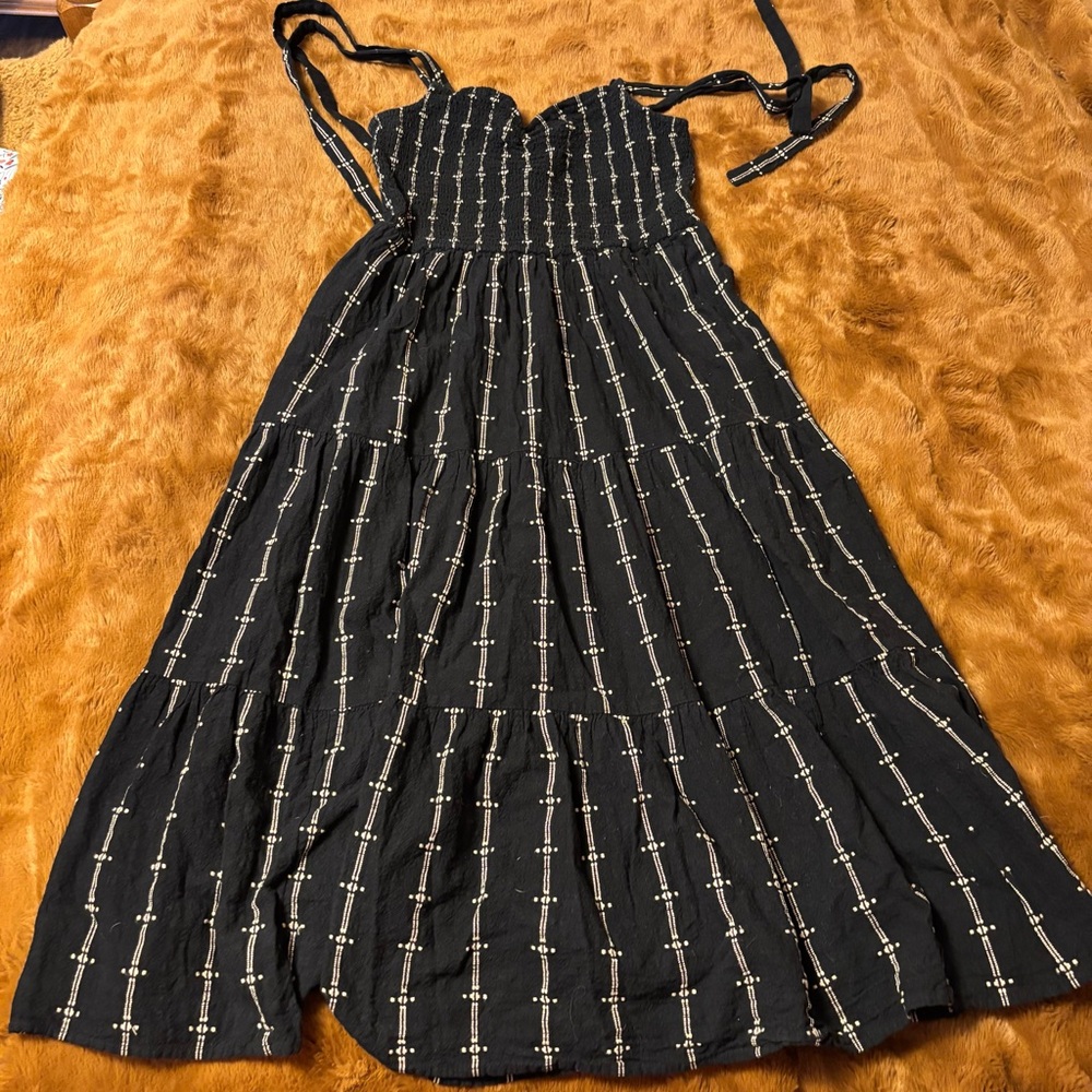 Madewell Black Linen Maxi Dress